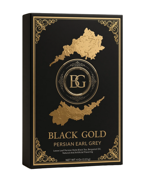 Black Gold Persian Earl Grey, 4 oz box of loose leaf Persian tea