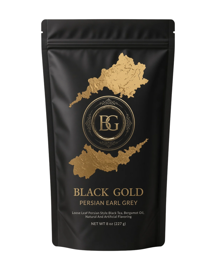 Black Gold Persian Earl Grey, 8 oz bag of loose leaf Persian tea