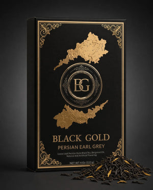 Persian Earl Grey 4 oz box with whole leaf Ceylon tea